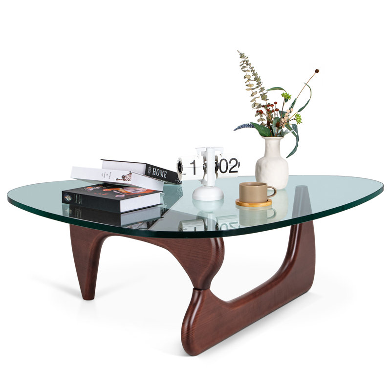 ★ MUUTO★ Basic Glass GLAB 07 C10DM MUG7C10DM Red Barrel Studio® Triangle Glass Coffee Table with Wooden